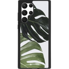 Hülle Samsung Galaxy S22 Ultra - Silikon schwarz Monstera Plant