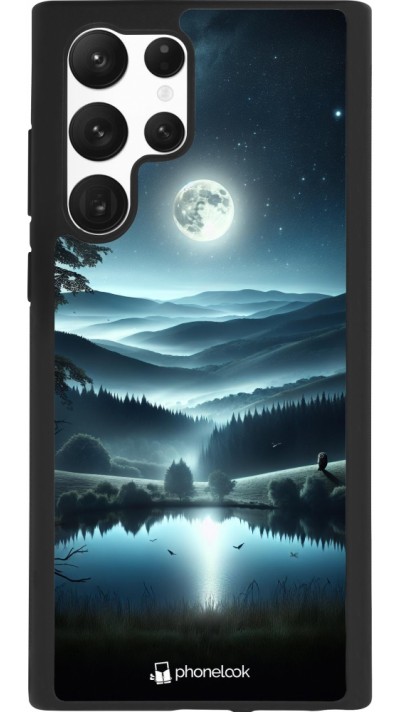 Samsung Galaxy S22 Ultra Case Hülle - Silikon schwarz Ansicht des Nachthimmels