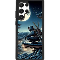 Coque Samsung Galaxy S22 Ultra - Silicone rigide noir Ninja sous la lune