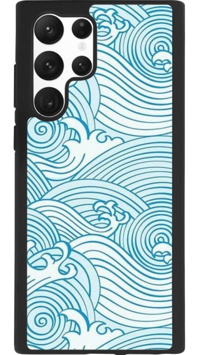 Coque Samsung Galaxy S22 Ultra - Silicone rigide noir Ocean Waves