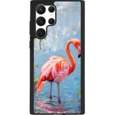 Coque Samsung Galaxy S22 Ultra - Silicone rigide noir Paint Flamingo