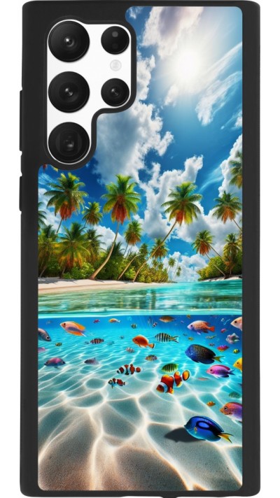 Coque Samsung Galaxy S22 Ultra - Silicone rigide noir Plage Paradis