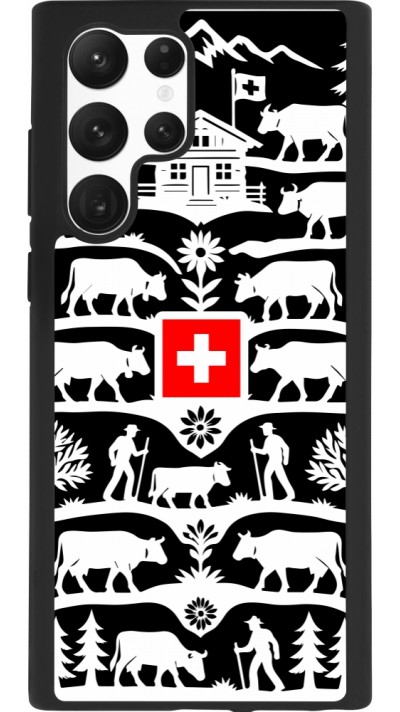 Coque Samsung Galaxy S22 Ultra - Silicone rigide noir Poya Suisse 3 noir