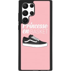 Coque Samsung Galaxy S22 Ultra - Silicone rigide noir princesse en basket