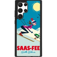 Coque Samsung Galaxy S22 Ultra - Silicone rigide noir Saas-Fee Ski Downhill
