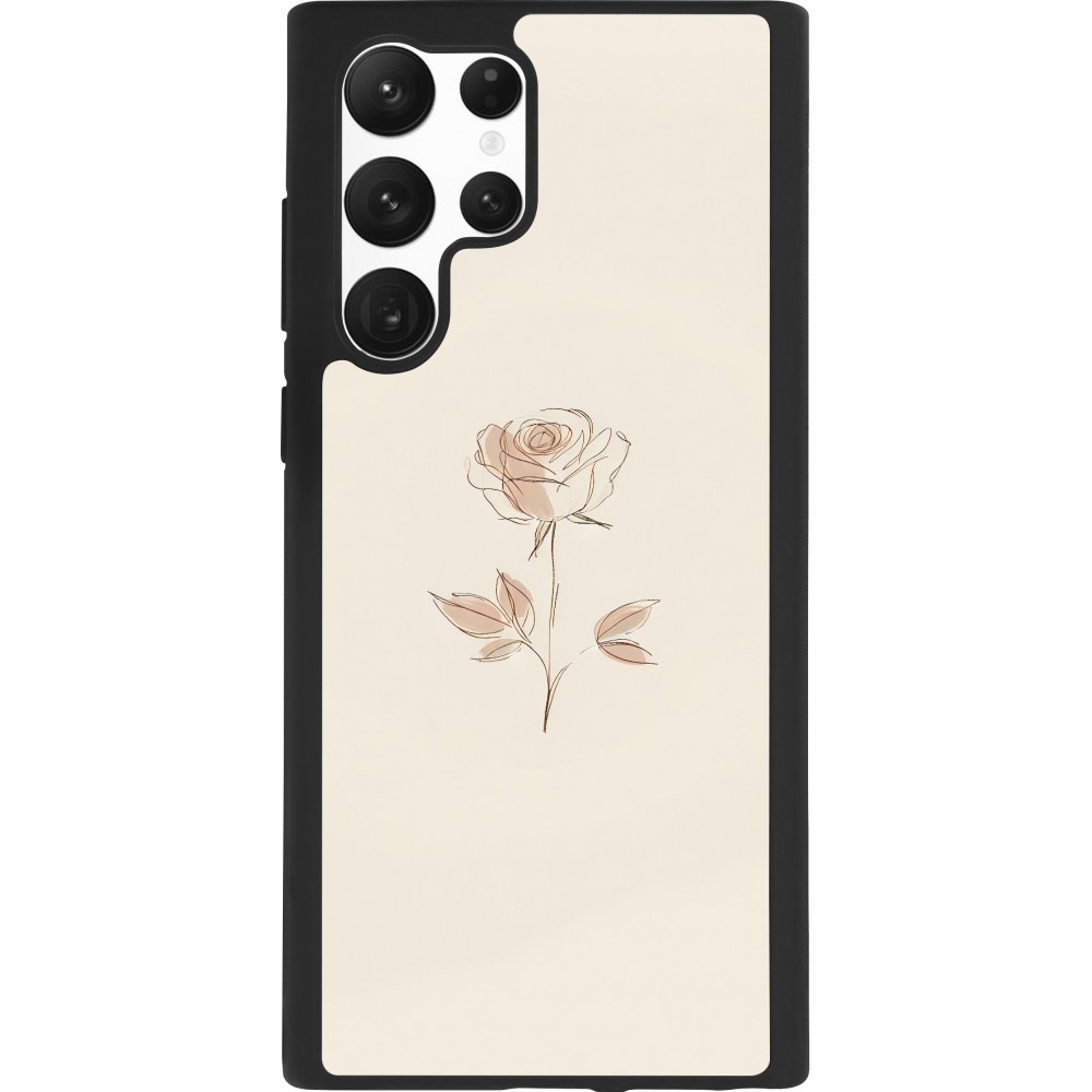 Coque Samsung Galaxy S22 Ultra - Silicone rigide noir Sable Rose Minimaliste