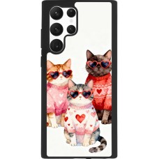 Coque Samsung Galaxy S22 Ultra - Silicone rigide noir Saint Valentines Day 26 Cat Love