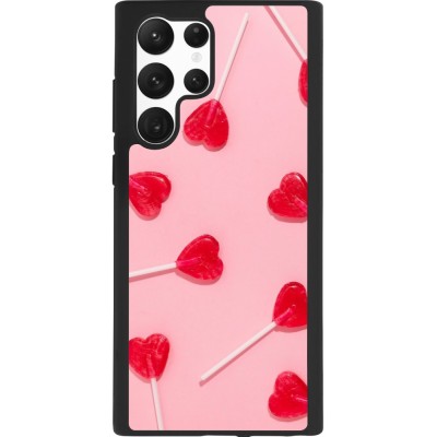 Samsung Galaxy S22 Ultra Case Hülle - Silikon schwarz Saint Valentines Day 26 Lollipop