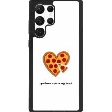 Coque Samsung Galaxy S22 Ultra - Silicone rigide noir Saint Valentines Day 26 You have my pizza heart