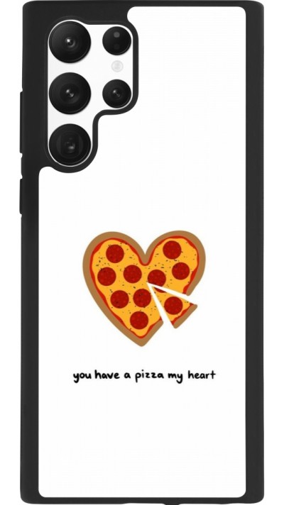 Coque Samsung Galaxy S22 Ultra - Silicone rigide noir Saint Valentines Day 26 You have my pizza heart