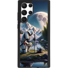 Coque Samsung Galaxy S22 Ultra - Silicone rigide noir Samurai Katana Lune