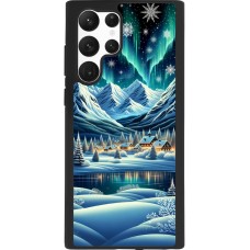 Coque Samsung Galaxy S22 Ultra - Silicone rigide noir Snowy Mountain Village Lake night