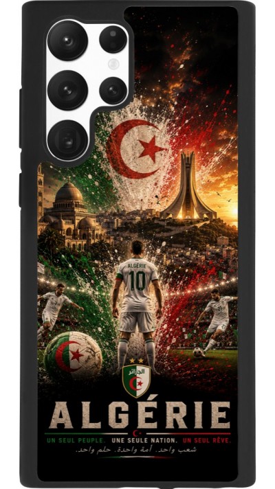 Samsung Galaxy S22 Ultra Case Hülle - Silikon schwarz Fussball Algerien splash 2026