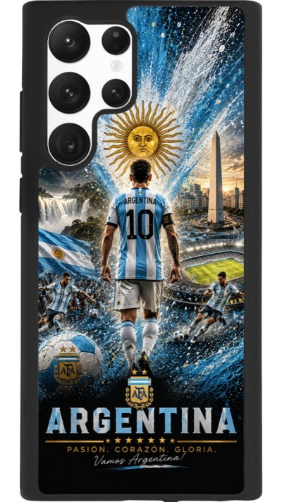 Samsung Galaxy S22 Ultra Case Hülle - Silikon schwarz Fussball Argentinien splash 2026