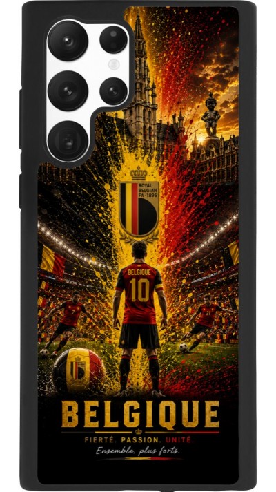 Samsung Galaxy S22 Ultra Case Hülle - Silikon schwarz Fussball Belgien splash 2026