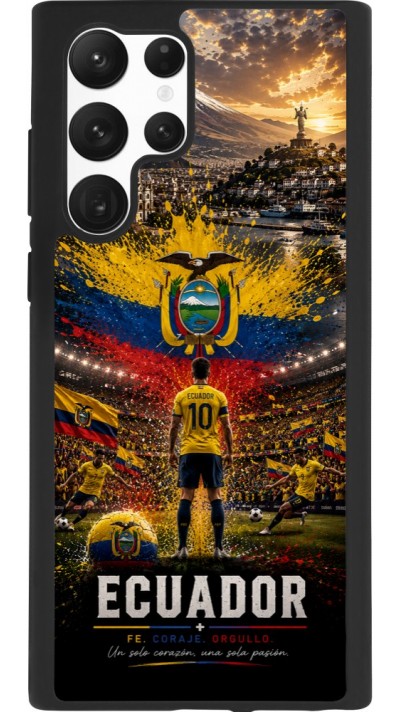 Samsung Galaxy S22 Ultra Case Hülle - Silikon schwarz Fussball Ecuador splash 2026