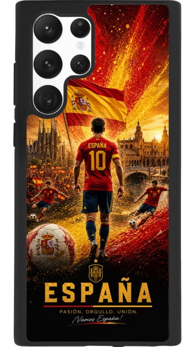 Samsung Galaxy S22 Ultra Case Hülle - Silikon schwarz Fussball Espanien splash 2026