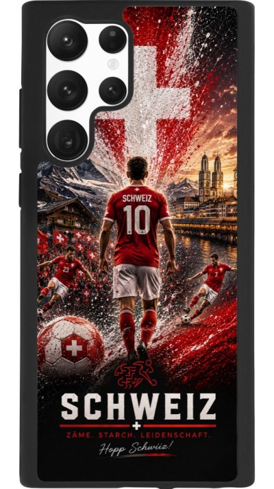 Samsung Galaxy S22 Ultra Case Hülle - Silikon schwarz Fussball Schweiz splash 2026