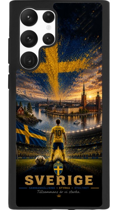 Samsung Galaxy S22 Ultra Case Hülle - Silikon schwarz Fussball Schweden splash 2026