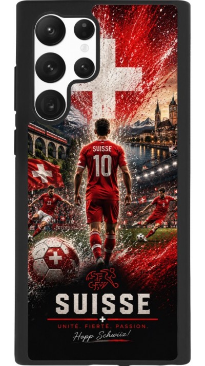 Samsung Galaxy S22 Ultra Case Hülle - Silikon schwarz Fussball Suisse splash 2026
