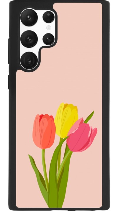 Coque Samsung Galaxy S22 Ultra - Silicone rigide noir Spring 23 tulip trio