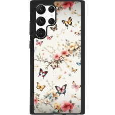 Samsung Galaxy S22 Ultra Case Hülle - Silikon schwarz Frühling 25 Leichte Schmetterlinge