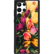Coque Samsung Galaxy S22 Ultra - Silicone rigide noir Bouquet of tulips Spring 2026