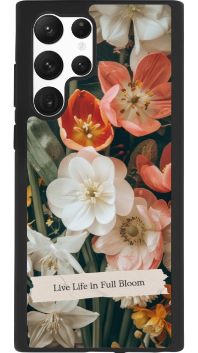 Coque Samsung Galaxy S22 Ultra - Silicone rigide noir Full Bloom Spring 2026