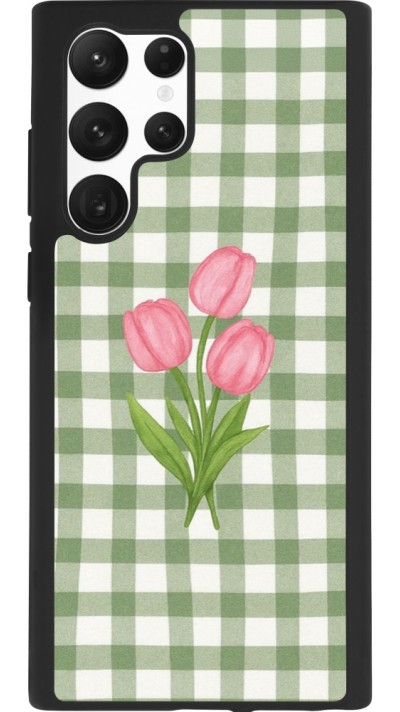 Coque Samsung Galaxy S22 Ultra - Silicone rigide noir Green vichy tulips Spring 2026