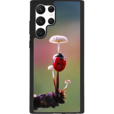 Samsung Galaxy S22 Ultra Case Hülle - Silikon schwarz Ladybird on a mushroom Spring 2026