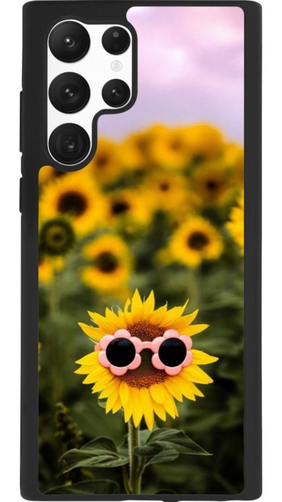 Coque Samsung Galaxy S22 Ultra - Silicone rigide noir Sunflower with glasses Spring 2026