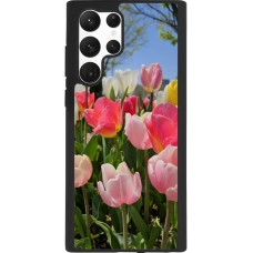 Coque Samsung Galaxy S22 Ultra - Silicone rigide noir Tulips Spring 2026