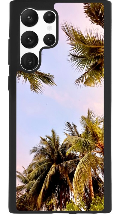 Coque Samsung Galaxy S22 Ultra - Silicone rigide noir Summer 2023 palm tree vibe