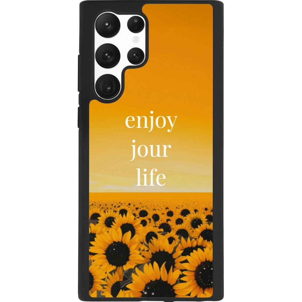 Samsung Galaxy S22 Ultra Case Hülle - Silikon schwarz Summer 2025 Enjoy your life