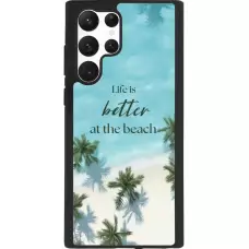 Samsung Galaxy S22 Ultra Case Hülle - Silikon schwarz Summer 2025 Life is better at the beach
