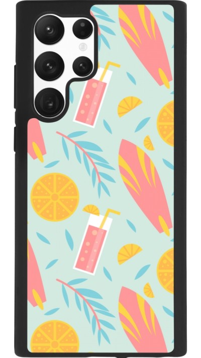 Coque Samsung Galaxy S22 Ultra - Silicone rigide noir Summer 2025 Pattern citron