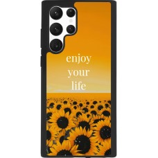 Samsung Galaxy S22 Ultra Case Hülle - Silikon schwarz Summer 2026 Enjoy your life