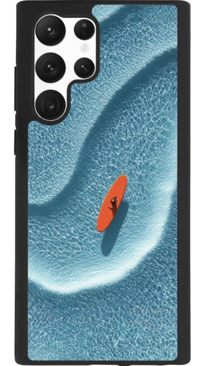 Coque Samsung Galaxy S22 Ultra - Silicone rigide noir Orange surf Summer 2026