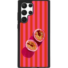 Coque Samsung Galaxy S22 Ultra - Silicone rigide noir Passion fruit Summer 2026