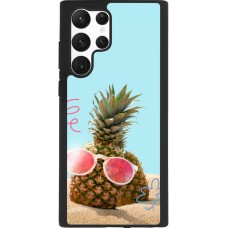 Coque Samsung Galaxy S22 Ultra - Silicone rigide noir Pineapple with glasses Summer 2026