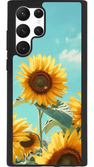 Coque Samsung Galaxy S22 Ultra - Silicone rigide noir Sunflowers Summer 2026