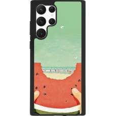 Coque Samsung Galaxy S22 Ultra - Silicone rigide noir Views through a watermelon Summer 2026