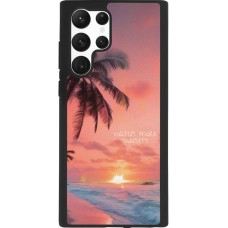 Coque Samsung Galaxy S22 Ultra - Silicone rigide noir Watch more sunsets Summer 2026