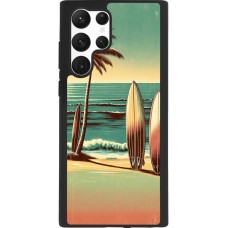 Coque Samsung Galaxy S22 Ultra - Silicone rigide noir Surf Paradise