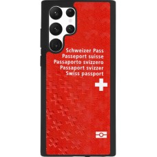 Coque Samsung Galaxy S22 Ultra - Silicone rigide noir Swiss Passport