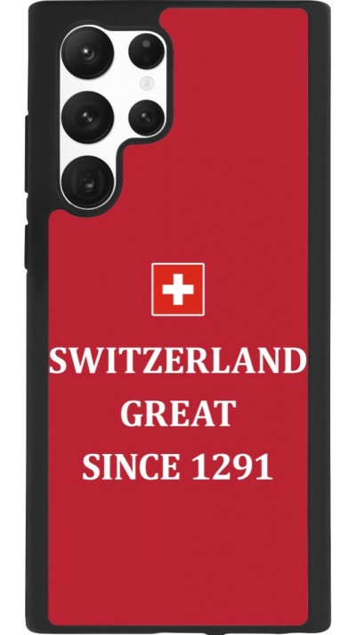 Coque Samsung Galaxy S22 Ultra - Silicone rigide noir Switzerland Great Since 1291