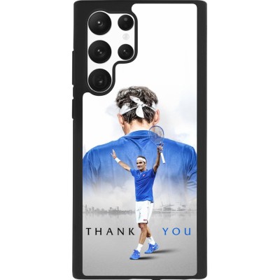Coque Samsung Galaxy S22 Ultra - Silicone rigide noir Thank you Roger