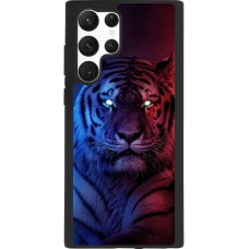 Hülle Samsung Galaxy S22 Ultra - Silikon schwarz Tiger Blue Red