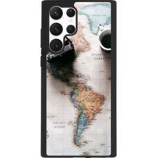 Coque Samsung Galaxy S22 Ultra - Silicone rigide noir Travel 01