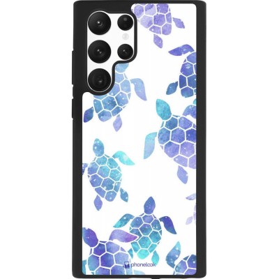 Hülle Samsung Galaxy S22 Ultra - Silikon schwarz Turtles pattern watercolor